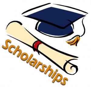 Scholarships with moarterboard graduation cap and diploma